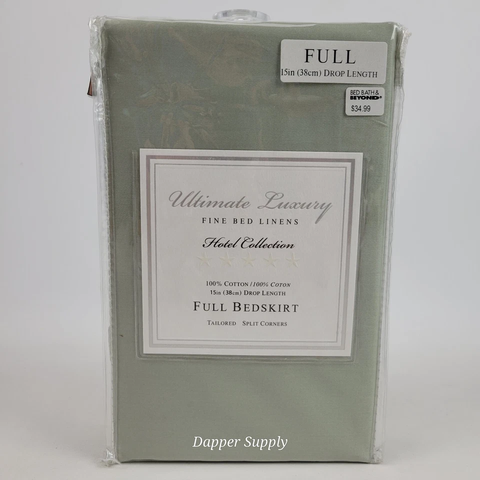 Falda de cama completa de lujo de 15" de longitud de caída de 15" de colección de hoteles Foto 2 de 4