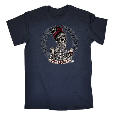 Not Good To Keep Things abgefülltes Weinskelett - lustiges Herren-T-Shirt T-Shirt