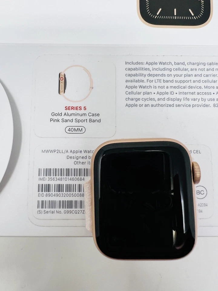 Apple Watch Series 5-40 mm Aluminio Oro Rosa con Estuche de Accesorios Paquete Nuevo Foto 3 de 4