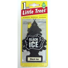 Little Trees Hanging Car and Home Air Freshener, Black Ice Pack of 12