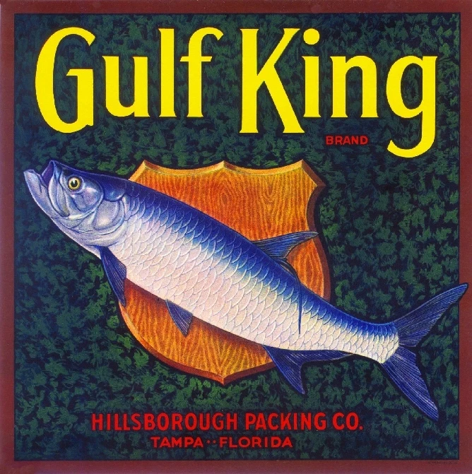 Tampa Florida Gulf King Trout Fish Orange Citrus Fruit Crate Label Art Print
