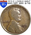 1912-D Lincoln Wheat Cent Penny 1c - GOOD/VERY GOOD (G/VG)
