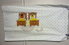 Vintage Sesame Street Pillow Case Burt Earnie Big Bird Bed Time