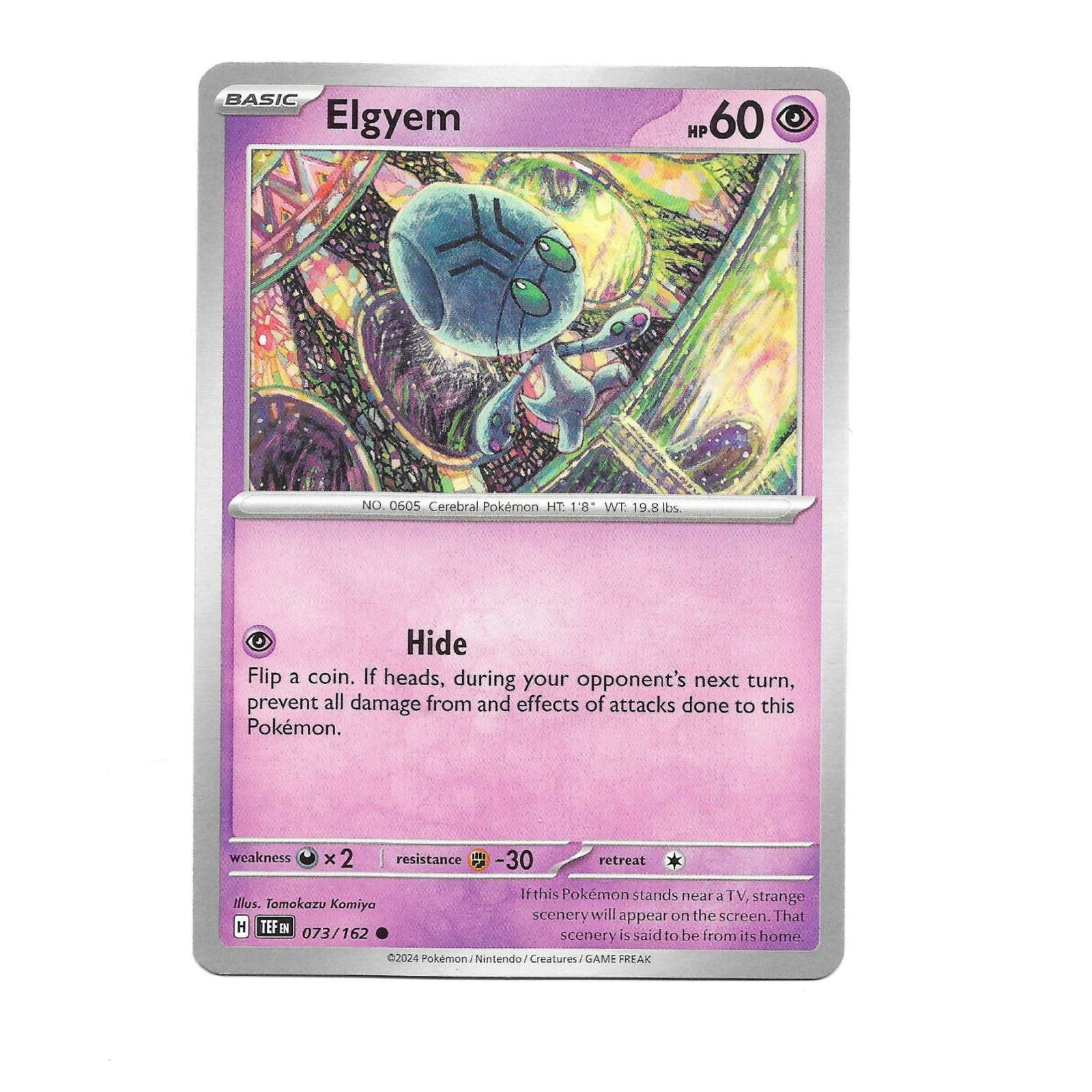 Elgyem 73/162 Pokemon SV: Temporal Forces Regular Uncommon Near Mint