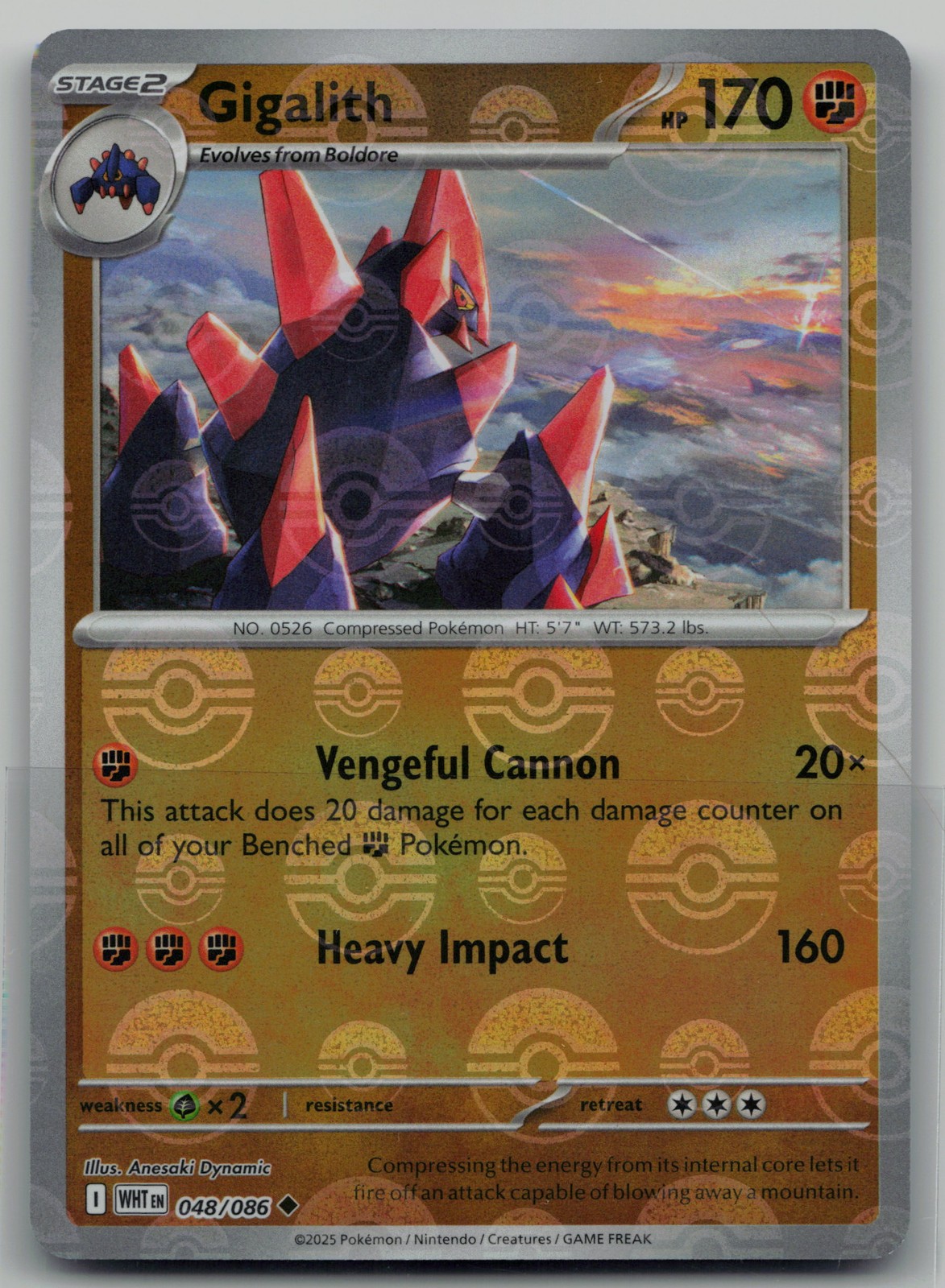 Gigalith (Poke Ball Pattern) Uncommon SV: White Flare 048/086 NM