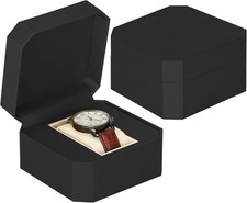 Single Watch Gift Box for Men Women, PU Leather Case with Black