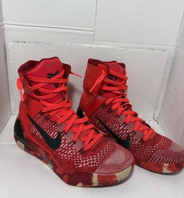 Nike Kobe 9 Mamba Men's Red/Black High Top Lace-Up Basketball Sneakers K-600