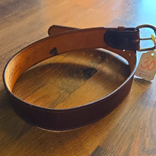 Vintage Browning Leather Belt Men30 Brauer Bros St Louis 1930 Brown Utility Tag