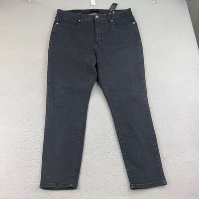 Banana Republic Jeans Womens 33/16 Black Denim Stretch Curvy Mid Rise Skinny NWT