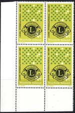 1967 Norfolk Island Lions Club 4c Stamp Block Of 4 MNH, Clean & Fresh