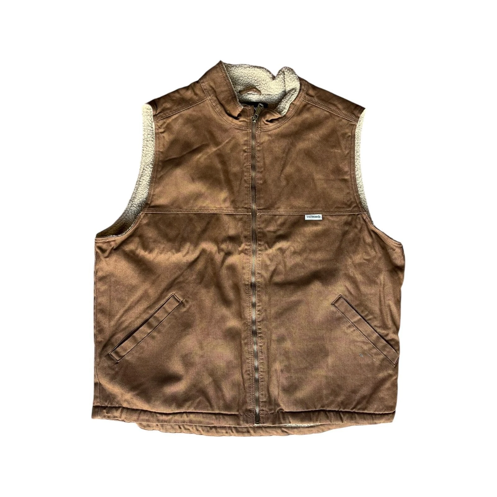 NWT Wolverine Sherpa Lined Canvas Vest XXL Brown Workwear Full Zip Jacket
Opens in a new window or t