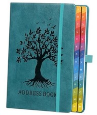 Address Book with Colorful Alphabetical Tabs 8.4" x 5.8" - Address Seagreen