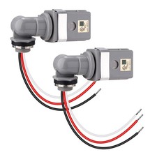 2 Pack Outdoor Swivel Photocell Sensors with Shaft, Fo9600