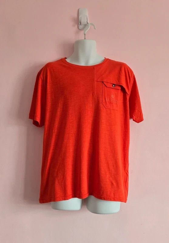 Police 883 Orange Lenny Pocket T-Shirt - Size 5 (L)