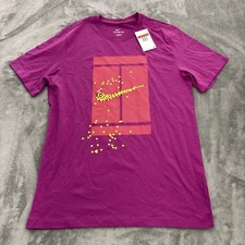 Nike Court Shirt Mens L T Tee Heritage Fuchsia Purple Tennis FZ8107 518 NWT