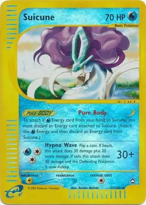 Suicune - 37/147 - Pokemon Aquapolis Reverse Holo Rare Card NM