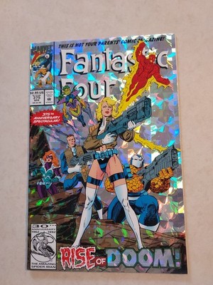 Fantastic Four #375 (Marvel, April 1993) DR. DOOM, INHUMANS, HOLO-FOIL COVER NM+