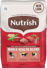 Nutrish Real Beef, Pea & Brown Rice Dry Dog Food – 40 lb Bag 0.98 per pound
