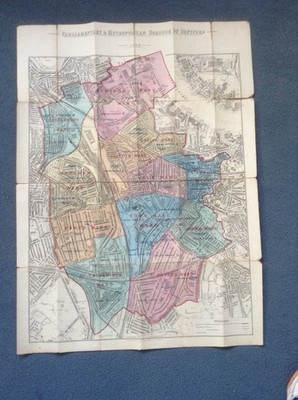 SELTEN - Stadtbezirk DEPTFORD Wards & Polling Districts Karte - 1925