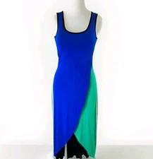 Calvin Klein Women's Jersey Colorblock High-low Tulip Hem Maxi Dress Size 2