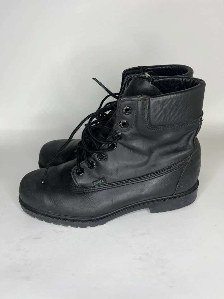 Botas con cordones al tobillo Bates Floataways para mujer talla 7M negras resistentes al aceite hechas en EE. UU. Foto 3 de 4