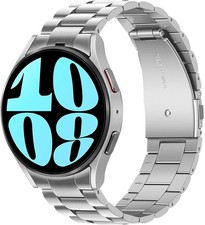 Silver Metal Strap for Samsung Galaxy Watch 7/6/5/4/FE 40mm 44mm Bands