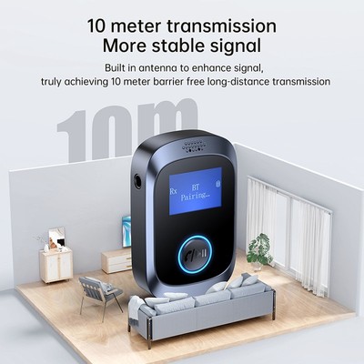 Für HFP,A2DP,AVRCP Bluetooth Auto-Audio-Adapter mit LED-Digital-Großbildschirm