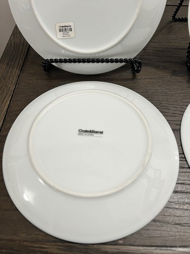 4 Crate & Barrel Pie Recipe Dessert Plates Apple Pecan Pumpkin Blueberry 8” - Picture 7 of 10