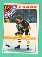 (1) JOHN WENSINK 1978-79 O-PEE-CHEE # 133 BRUINS ROOKIE MISCUT CARD (M1032)