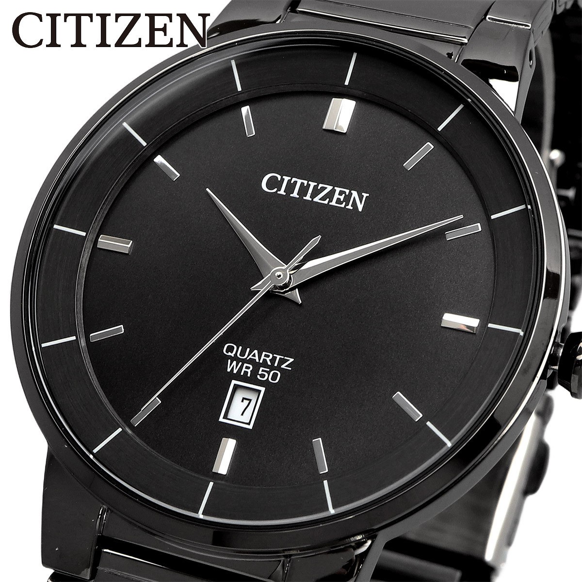 CITIZEN Gunmetal Quartz Watch for Men with Metal Band Business Casual Style