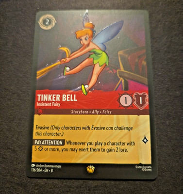 Disney Lorcana Tinker Bell Insistent Fairy 136/204 Reign of Jafar Legendary NM