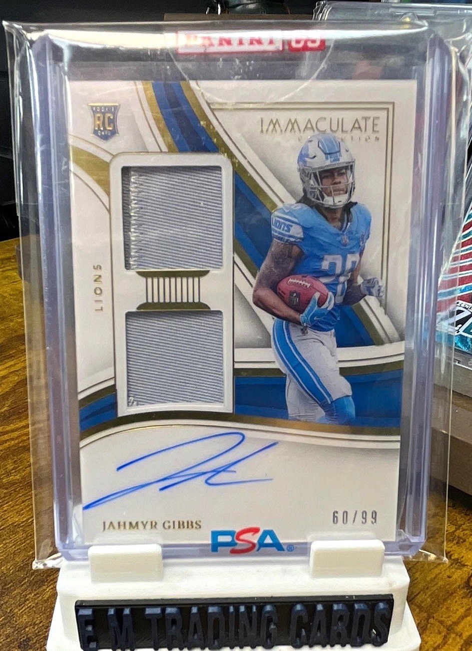 2023 Panini Immaculate Jahmyr Gibbs RPA #SP-JGI Patch Auto /99 RC Lions view 1