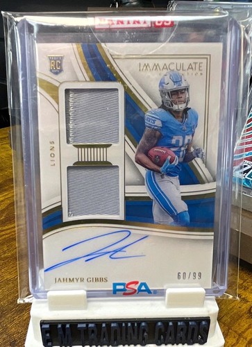 2023 Panini Immaculate Jahmyr Gibbs RPA #SP-JGI Patch Auto /99 RC Lions