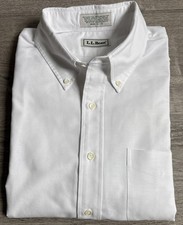 LL Bean Cotton Polyester Blend Long Sleeve Button Down Oxford Shirt Sz 18-33