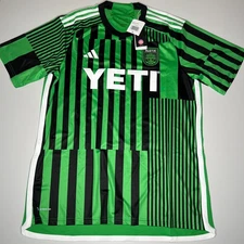 Adidas Austin FC 2024 Home Jersey Men’s XL Green Black Stripes H11835 YETI NEW