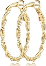 Gold Hoop Earrings for Women 14K Gold Earrings for Women Hoop Earring for Wom...