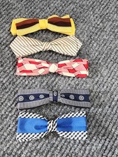 Lot of 5 Vintage Clip-On BOW TIES, EVER GRIP,