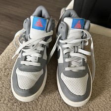 Nike Court Borough Mid 2 Gray/White Unisex Kids 6Y Mid-Top Lace-Up Sneaker