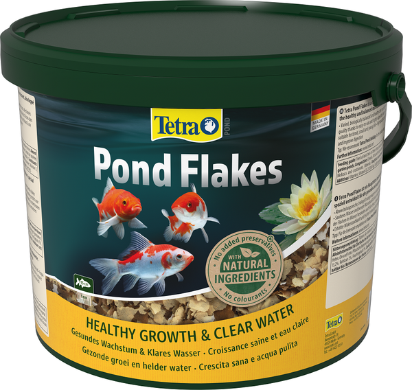 10 L Tetra Pond Flakes Fischfutter Hauptfutter Flocken FüR Alle Teichfische-image