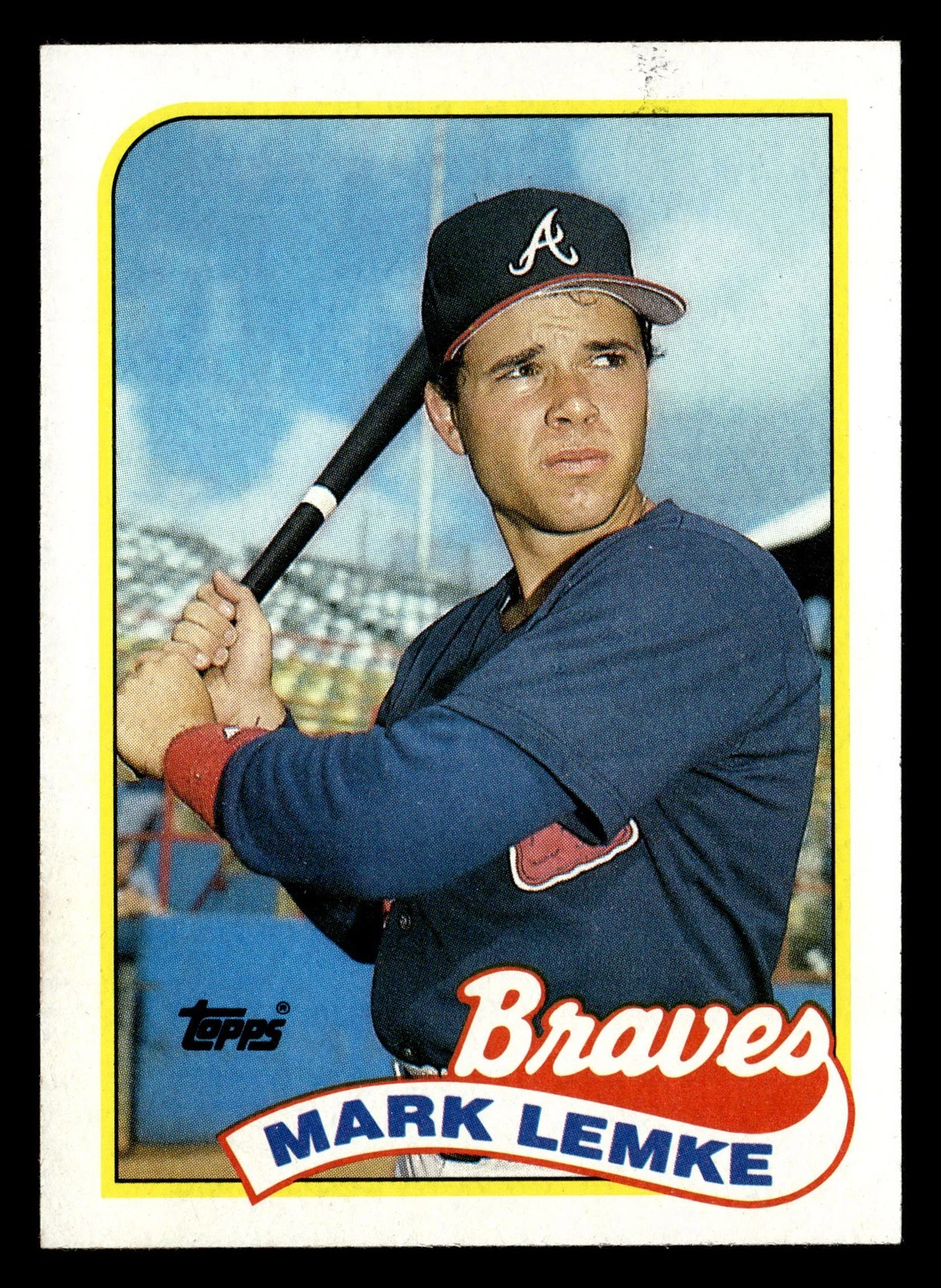 Mark Lemke ROOKIE 1989 Topps #327 Atlanta Braves Baseball *144F