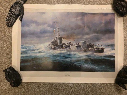 Fabulous Royal Navy WW2 HMS Kelly Single Edition print by Robert Taylor (d.1979)