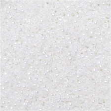 Miyuki Round Glass Seed Beads Size 15/0 White Pearl 8.2g Beading Supplies