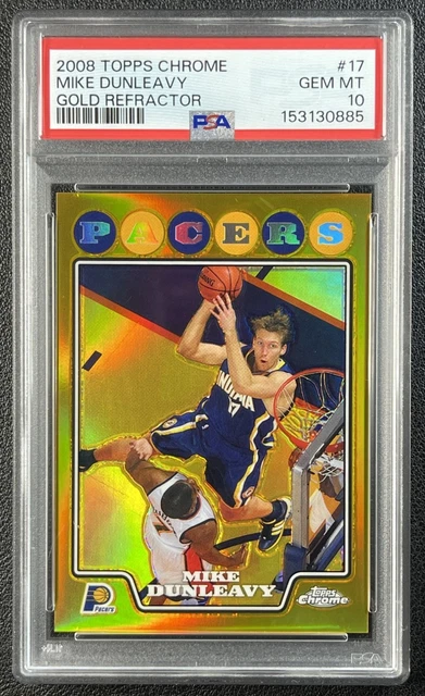 POP 4 MIKE DUNLEAVY PSA 10 2008-09 TOPPS CHROME #17 GOLD REFRACTOR 22/50 PACERS