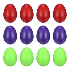 12 Pcs Egg Shakers Plastic Musical Maracas Egg Shaker, Red/Purple/Green