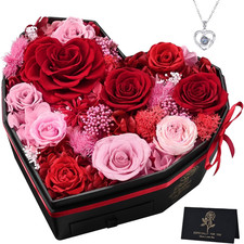 Forever Flowers for Delivery, Gifts for Her 10 Preserved Real Roses in a Box Val