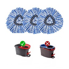 Matthew Cleaning 3Pack Blue Microfiber Spin Mop Replacement 3 Count,