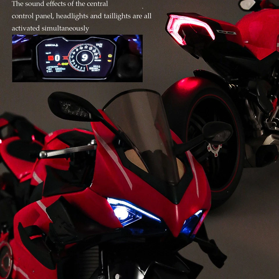 Upgraded 1:7 Ducati Alloy Motorcycle Model Spray Injection Sound Effect Boy Gift - Image 4 of 4