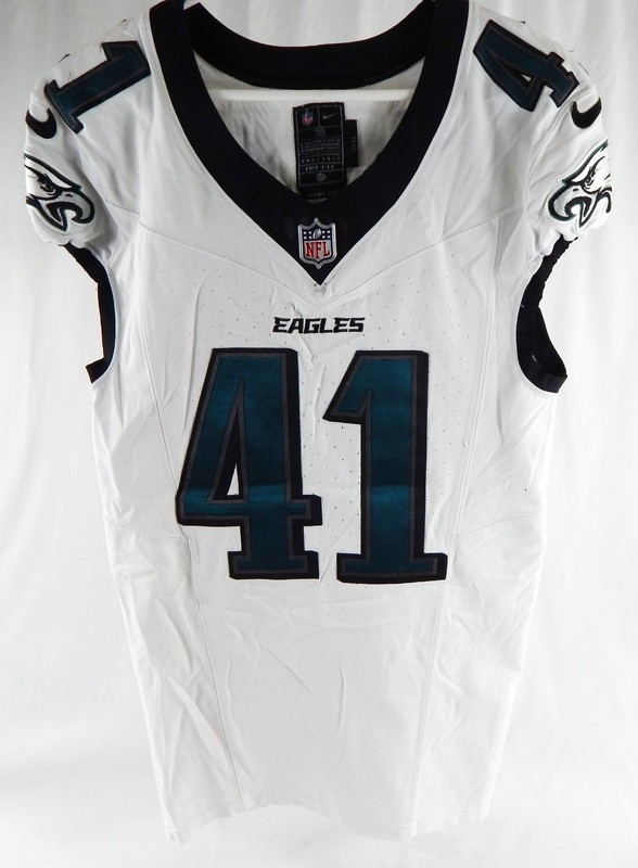 2023 Philadelphia Eagles Darius Cooper #41 Game Used White Jersey 38 978