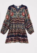 Farm Rio - M - Boho chic Mini dress with long sleeves