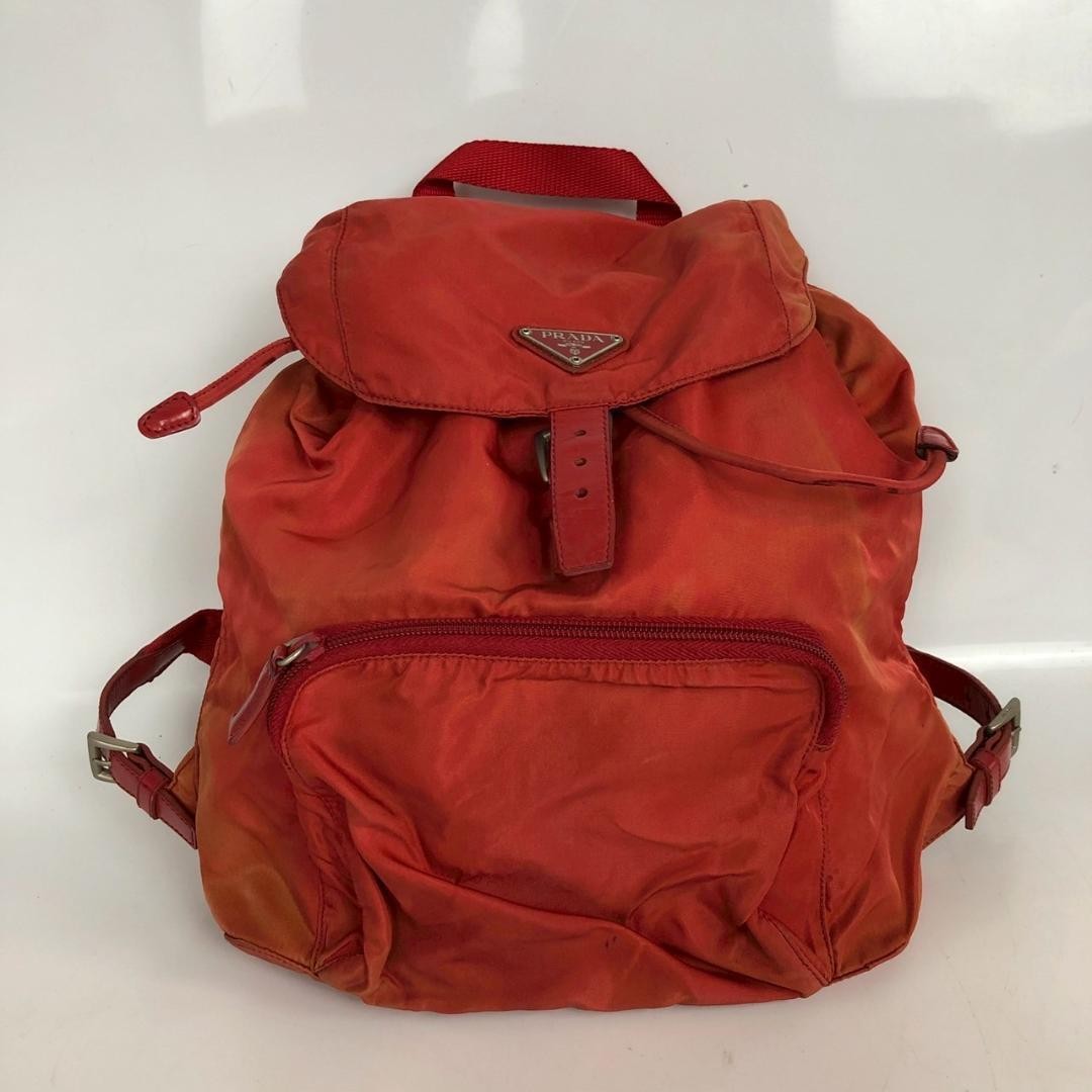 PRADA Nylon Backpack Red Brand Lady Bag Handbag Ladies Men s Brand from japan